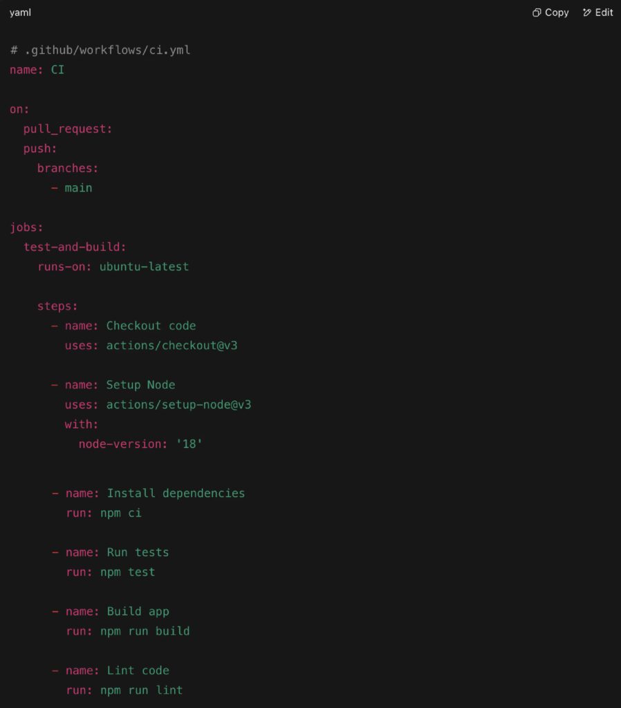 Real-World Example: GitHub Actions Starter Pipeline