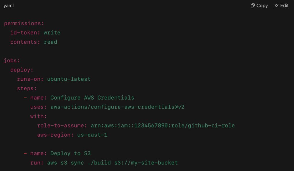 Real-World Example CI/CD Pipeline: GitHub OIDC with AWS