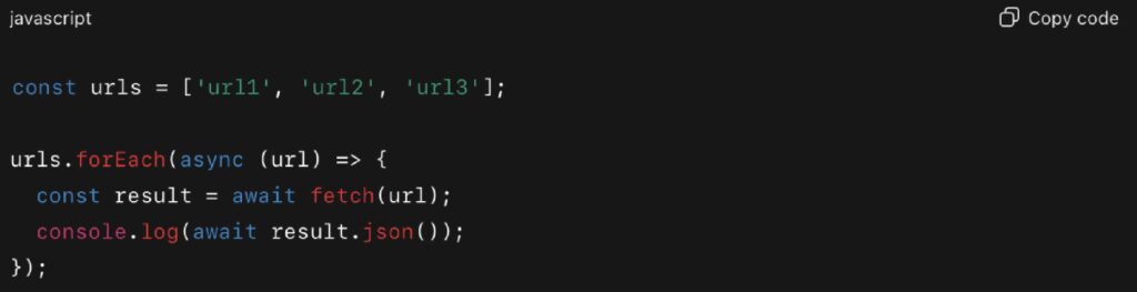 common but flawed example of Misuse of async/await in Loops